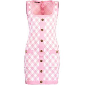 Balmain - Pink and White Gingham Jacquard Dress - Size 36